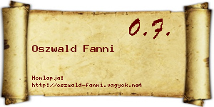 Oszwald Fanni névjegykártya
